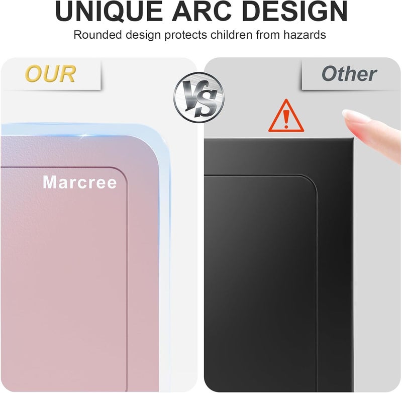 Marcree 0.23 Cubic Small Safe Box for Home, Mini Safes for Kids, Pink Safe with Key, Security Cabinet Safes with Cutting-edge Bending, Lock Box with Keys for Money Cash, 6.69x 9.06x 6.69 Inches, Pink - Image 3